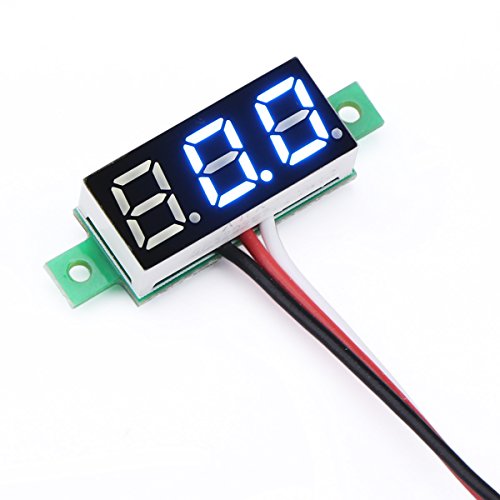 DROK® Mini 0,28 "Digital Spannungsprüfer Voltmeter DC 0 ~ 100V Volt Meter 3.0-30V Voltage Monitor Blaue LED Panel Display