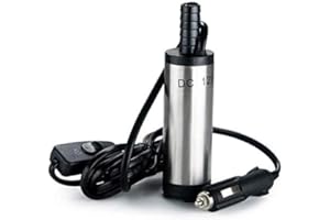 Bomba sumergible Chukchi para trasvasar agua, aceite o combustible diésel, con enchufe de cigarrillo, 12 V CC, 38 mm