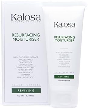 Kalosa Organic Natural Skincare Reviving Resurfacing Moisturiser 100% Vegan. 100ml. No Parabens. Made in UK. No Mineral Oils. No Sulphates. No Animal Testing. No Palm Oil. No DEA. KALREV2