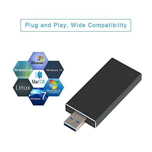 ELUTENG m2 SSD Adapter USB 3.0 zu m.2 NGFF SSD Konverter Adapter Gehäuse 6Gbps für 2230 2242 SSD m2 SATA USB SSD Stick in Schwarz - 5