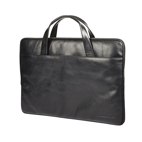 dbramante1928 Silkeborg Hochwertige Elegante Ledertasche Laptop-Tasche für Laptops und Apple MacBooks bis 15" - Schwarz
