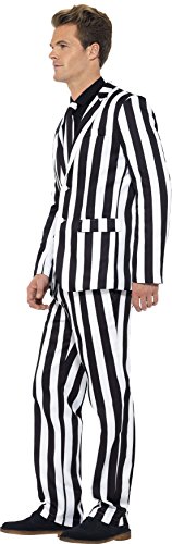 Smiffys Adult men's Humbug Print Suit, Stand Out Suits, Jacket, trousers and Tie, Stand out Suits, Serious Fun, Size M, 43536