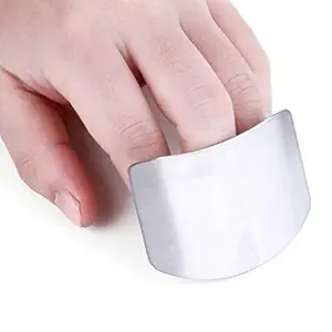 Niyam Stainless Steel Metal Finger Guard Protector Hand Guard Knife Slice Cutting chop Shield Safe Protection Kitchen Tool (One Piece)