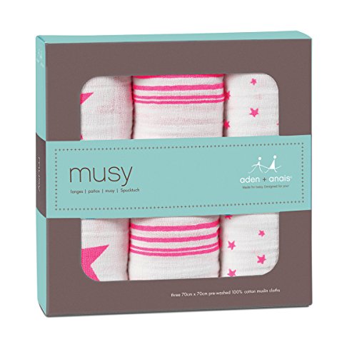 aden + anais 7210G Classic Musy, 3er pack, fluro pink - 2