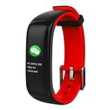 IGEMY Körper Fitness Schlaf Schrittzähler Smart Armband Activity Tracker Pulsmesser (Rot)