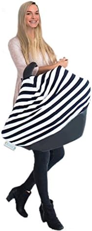 ☼ Keoze – New striped baby seat cover 2017 unisex inexpensive * Superior quality * 4-in-1 multi-use stretchy cover for the Maxi Cosi – Baby car seat cover – Nursing cover – Crib or stroller/carriage cover – Shopping cart cover - Baby cover childcare accessory makes a great baby shower or baptism gift (black and white)
