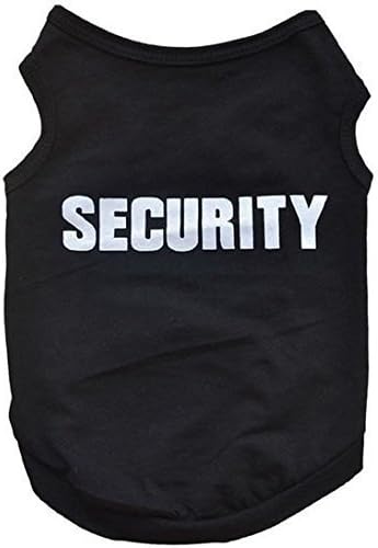 R Heaven X Small dog black Security t-shirt puppy vest top 40cm chest 32cm neck and 29cm length