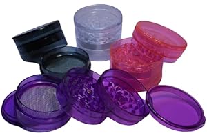 UNDERDAWG Purple Plastic Herb Grinder - 60mm, 5-Part, Magnetic Shark Teeth, Airtight Stash Storage