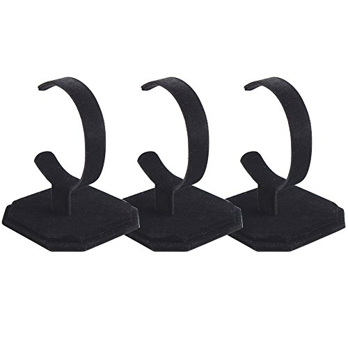 3 Stück C-Type Schwarzem Samt Watch Armband Display Stand Halter Organizer