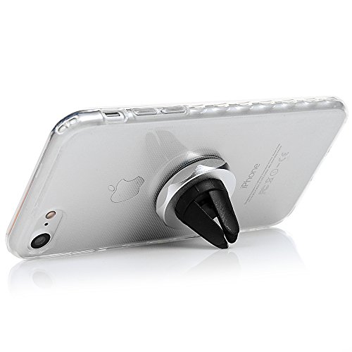 Supporto Magnetico Cellulare Auto Universale Bocchette Aria Supporto Auto Smartphone Porta Telefono Cellulare Auto per Samsung Galaxy Note 8 / S8 / S6 / S6 Edge, iPhone X / 8 / 7 / 6 - Nero + Argento