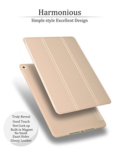 Neues iPad 2017 iPad 9.7 Zoll Hülle iBetter Neues iPad 2017 iPad 9.7 Zoll Prime Ultra Slim PU Leder Tasche Smart Case Hülle Schutzhülle Tasche Transparente Rückseite mit Leichte Ständer Funktion für Neues iPad 2017 iPad 9.7 Zoll Tablet (Gold) - 7