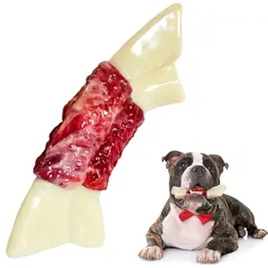 Dog Toys for Aggressive Chewers,Indestructible Durable Nylon Dog Bone Toy for Large Medium Breed,Non-Toxic Food Grade Nylon Puppy Teething Dog Chew Toys-Real Beef Flavor