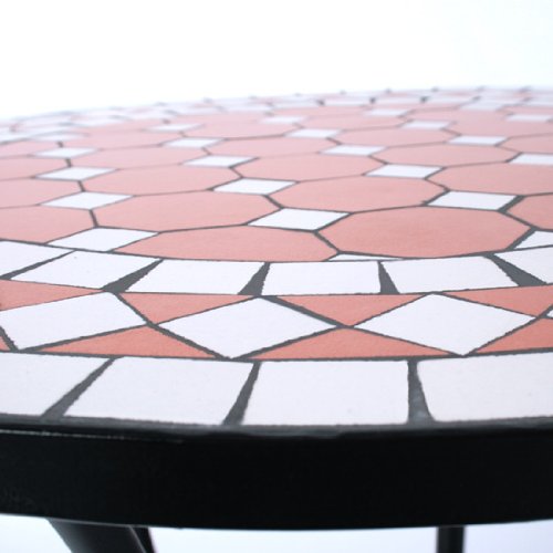 Hochwertiges & Stabiles Mosaik Gartenmöbel Set Tisch + 2 Stühle in terracotta