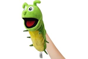 FYBR Hand Puppets Bee Insects Puppets for Kids, Interactive Toys for Boys Girls, Plush 13" Insect Stuffed Animal Story Toys Gifts for 3-6 Year Old (Caterpillar)