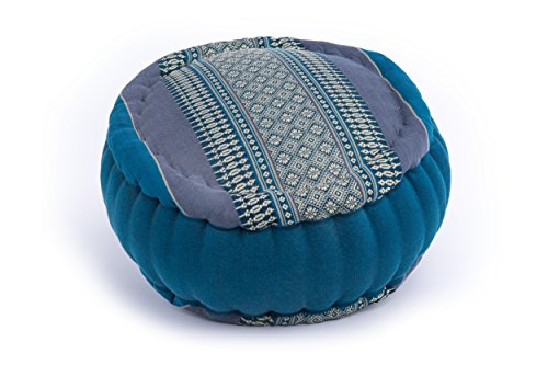 Cuscino Zafu per la meditazione, 35x20 cm circolare, azzurro