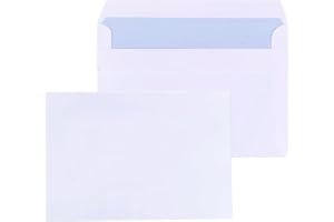 SMART BUYS Self Seal White Envelopes, Self-Seal, Fits A6, 90gsm, Secure & Recyclable (50, C6 (162x114 mm) -Plain)