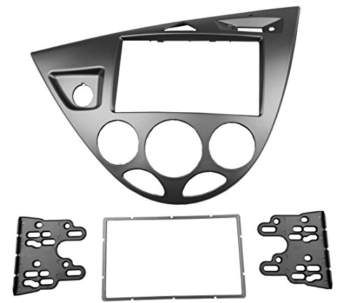 MAXIOU Double DIN Car Radio DVD Fascia Stereo Dashboard Front Plate Frame Panel Dash Mount Trim Kit Adapter Front Bezel 2 Din (Silver)