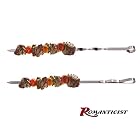 Romanticist Flache Metall Grill Spieße – 42 cm Edelstahl Grillen BBQ Stick Spieße mit Basting Pastry Pinsel – Bild 6