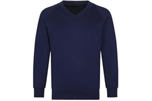 LUXFAB Boys Jumper Pullover V Neck School Uniform Kids Long Sleeve Sweater