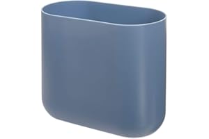 INTERDESIGN iDesign Cubo de basura para baño, papelera pequeña de plástico, bote de basura estrecho y sin tapa para baño, cocina y oficina, azul