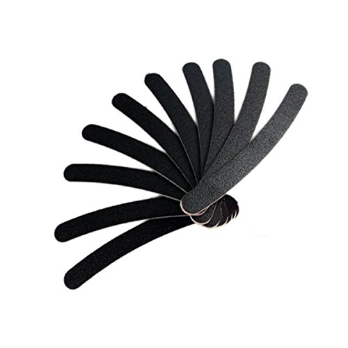 10 PCS/Pack Profi Feile waschbar doppelseitig Emery Board Nail Art Buffer Sandpapierblöcke Kosmetik Maniküre Pediküre (schwarz)