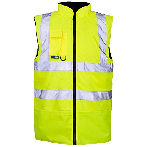 Hi vis - Reversible Vest/Body Warmer - Fleece Lined and padded