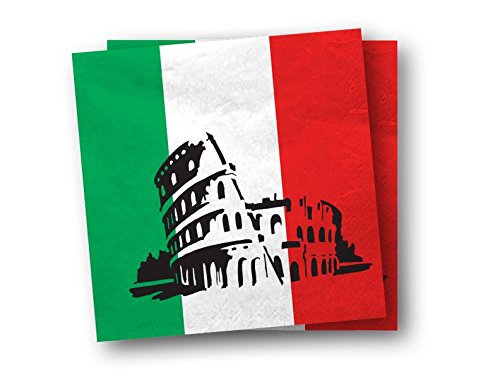 60-teiliges Party-Set Italien – Teller Becher Servietten für 20 Personen - 4