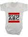 Run ABC Run DMC Parody Alphabet Music Funny Baby Onesie Vest