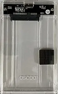 OSCOO 2.5 Inch SATA External Transparent Hard Drive Enclosure Model OSHD1 USB 3.0
