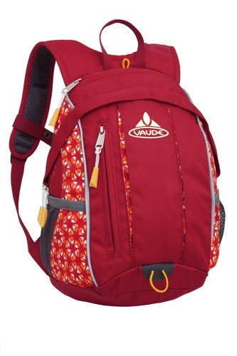 VAUDE Donald Childrens Backpack - 33 x 22 x 14 cm, Multicoloured (Red/Mandarine Print)