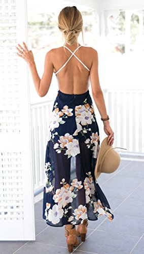 Kidslove Sommerkleid damen elegant damen strandkleid ärmellos Kleid damen kurz Rock V-Ausschnitt Mini Kleider Cocktaikleid Partykleid Abendkleid - 3
