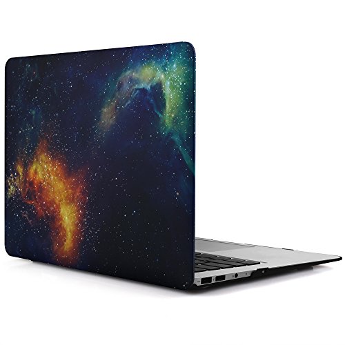 iDOO MacBook Schutzhülle / Hard Case Cover Laptop Hülle [Für MacBook Air 13 Zoll: A1369/A1466] - matt, schwarzer Nebel