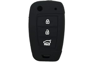 BROVACS silikonowa osłona osłona osłona osłona etui skóra kurtka kompatybilna z HYUNDAI 3 przyciskami z klapką pilot do kluczy CV2156 czarny