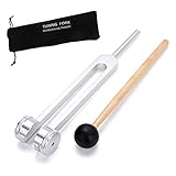 Bysameyee Tuning Fork 128 Hz, C-128 Frequency Aluminum Alloy Medical Non-magnetic Tuning Fork For Healing With Taylor Percussion Hammer Mallet