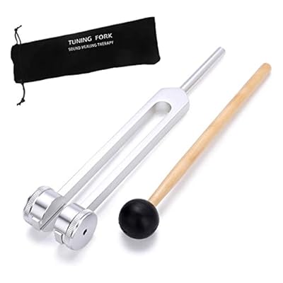 Bysameyee Tuning Fork 128 Hz, C-128 Frequency Aluminum Alloy Medical Non-magnetic Tuning Fork For Healing With Taylor Percussion Hammer Mallet
