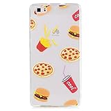 MUTOUREN TPU Case-für Huawei P8 Lite Schutzhülle/Hülle/Handyhülle-Silikon-Kasten-Abdeckungsschutz - Ultra dünn Durchsichtig Kristall Anti-scratch Drucken Handycover-Hamburger und Französisch frites