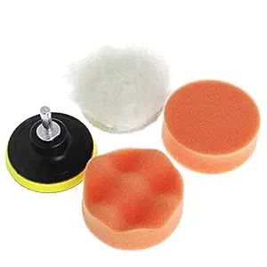 Electomania 4 inch Compound Drill Buffing Sponge Pads Kit for Car Sanding, Polishing, Waxing, Sealing Glaze
