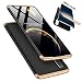 Produktbild Laixin 3 in 1 Handyhülle für Huawei P30 Lite/Nova 4e Hülle + Panzerglas, Ultra Dünn PC Plastik Anti-Kratzen Schutzhülle Schutz Case Cover mit Displayschutzfolie, Gold/Schwarz