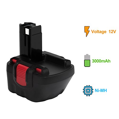 Creabest 12V 3000mAh Ni-MH Ersatz-Werkzeug Akku für Bosch 22612 3360 3455 32612 3360K 3455-01 BAT043 BAT045 BAT046 BAT049 BAT139 2607335274 2607335709 2609200306 Exact 700 PSB 12VE-2 GBH 12VRE GLI 12V GSB 12VE-2 GSR 12VE-2 PAG 12V PLI 12V PSR 12VE-2 - 3