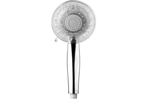 DP GRIFERIA DP Grifería - Mango de ducha con LED de tres colores color plateado, modelo Ópalo