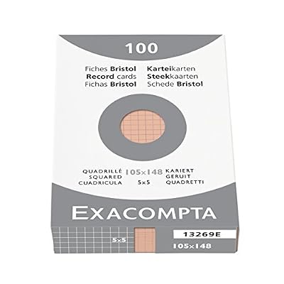 Brause Etui de 100 fiches bristol - quadrille 5x5 non perfore 105x148mm