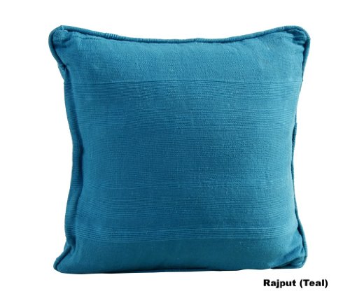 Homescapes Kissenhülle Rajput in Ripp-Optik Kissenbezug 60 x 60 cm aus 100% reiner Baumwolle mit Reißverschluss in petrol