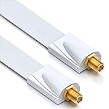 Universell für alle handelsüblichen SAT Kabel mit F-Steckern geeignet // schnelles und einfaches Verbinden dank genormter , passgenauer Anschlüsse // 2x genormte , vergoldete F-Buchsen // extrem flexibel // extrem flach nur 0,3mm //