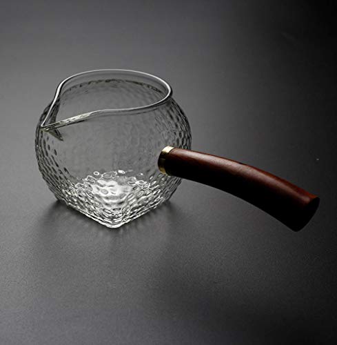 Preisvergleich Produktbild GGXH Verdickte hochtemperaturbeständige männliche Glasschalen-Holzhalbmondquadratschale mit grünem Tee, Tee, Tee aus Filtertee