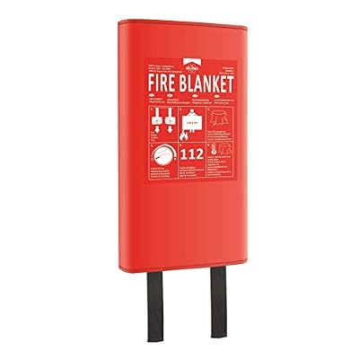 ELRO FB1800 Couverture Anti-Feu 1, 8M x 1, 2M - Couverture Rigide - Excellent pour couvrir les gens - Selon DIN en 1869
