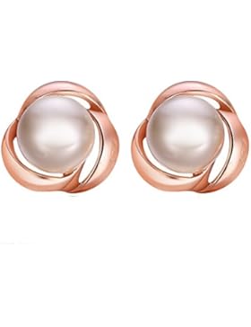 Styleziel Ohrring Ohrstecker Knoten mit Perle besetzt Gold Rotgold 10 mm 1758