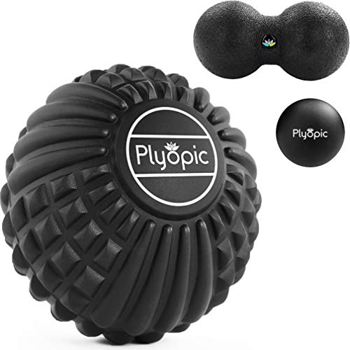 Plyopic Boules de Massage - Lot de 3 Balles Haute Densité pour le Relâchement Myofascial, Crossfit Mobilité, Éliminer les tensions et l'automassage des Trigger Points: Dos, Nuque, Jambs, Pied etc