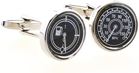 Covink® Speedometer &amp; Fuel Gauge Cufflinks MPH Car Automotive Transportation Land Cuff Buttons with Gift Box
