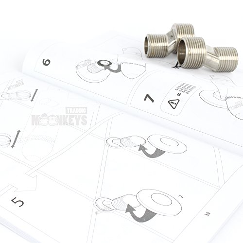 Thermostat Wannen Armatur Mischbatterie Dusche und Bad mit ECO Wasserspar-Funktion und Brauseschlauchanschluss - 5