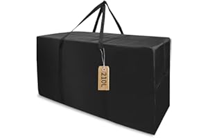APKOL 210L Borse Stoccaggio,108x60x33CM,Borsa per Cuscini da Esterno Giardino per Esterni Vestiti,Piumoni,Trapunte,XXL Borsa Porta Cuscini da Esterno,Borsone Grandi Borse Trasloco Portaoggetti,Nero